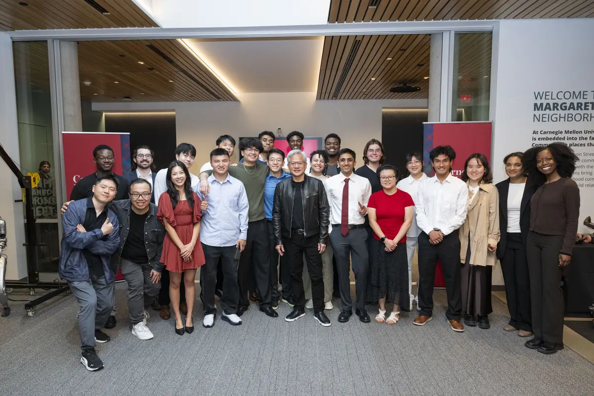 George Ortiz with NVIDIA founder and CEO Jensen Huang at Carnegie Mellon