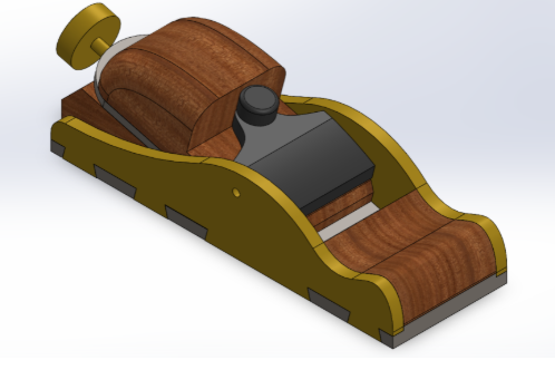 Infill block plane in brass and steel