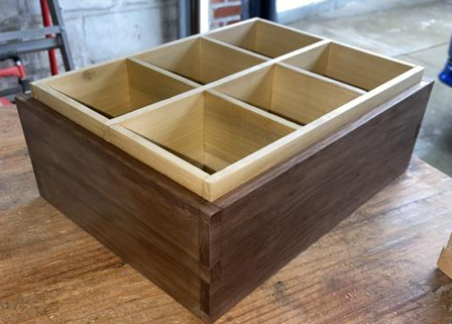 Walnut watch box with a poplar liner